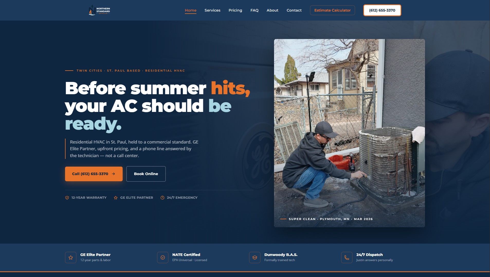 Northern Standard Heating & Air — Konvyrt client website